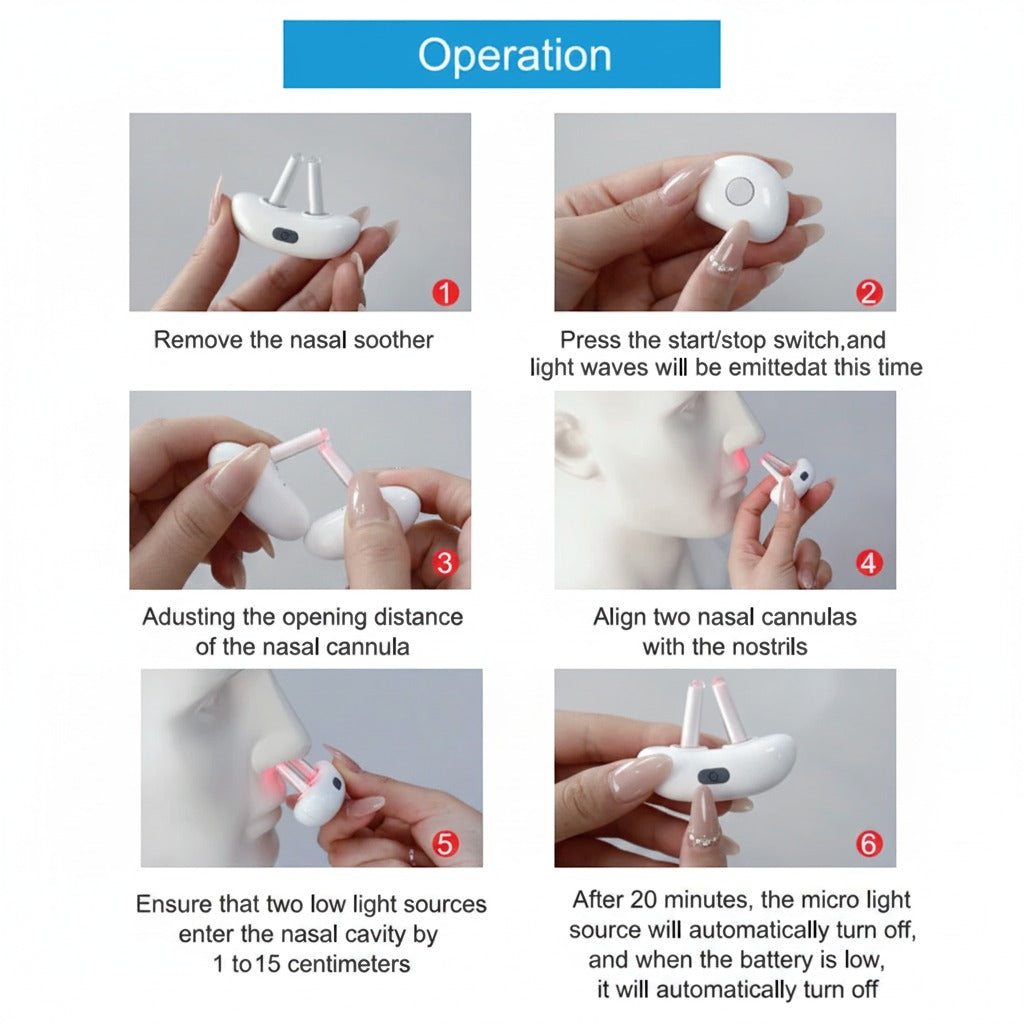 Infrared Nasal Therapy Device for Rhinitis, Allergies, and Sinus Relief